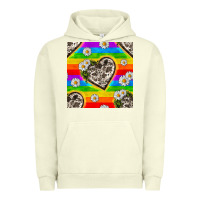 Pigment Pistachio Pride LGBTQ+ Cowhide Hearts And Daisy Patterns Urban Hoodie - BundleAndBundleShop