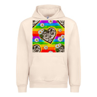 Sandshell Pride LGBTQ+ Cowhide Hearts And Daisy Patterns Urban Hoodie - BundleAndBundleShop