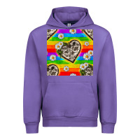 Tulip Pride LGBTQ+ Cowhide Hearts And Daisy Patterns Urban Hoodie - BundleAndBundleShop