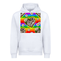 White Pride LGBTQ+ Cowhide Hearts And Daisy Patterns Urban Hoodie - BundleAndBundleShop