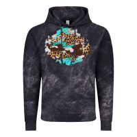 Cowhide Leopard Turquoise Patch Vintage Hoodie | Teevron