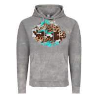 Cloud Rock cowhide leopard turquoise patch Vintage Hoodie - AdoDesignShop