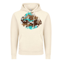 Vintage Artic cowhide leopard turquoise patch Vintage Hoodie - AdoDesignShop