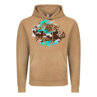Vintage Camel cowhide leopard turquoise patch Vintage Hoodie - AdoDesignShop