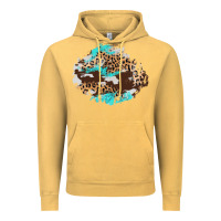 Vintage Mustard cowhide leopard turquoise patch Vintage Hoodie - AdoDesignShop