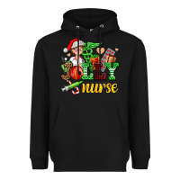 Black jolly nurse with Christmas element Heavyweight Hoodie - AdoDesignShop