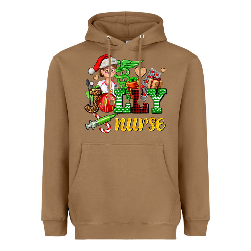 Jolly Nurse With Christmas Element Heavyweight Hoodie by AdoDesignShop | Teevron