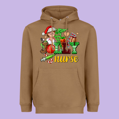 Jolly Nurse With Christmas Element Heavyweight Hoodie Designed By Adodesignshop