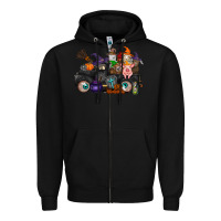 Black halloween farm animals truck Zipper Hoodie - RacoonDesign