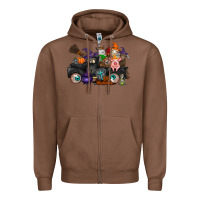 Chestnut halloween farm animals truck Zipper Hoodie - RacoonDesign