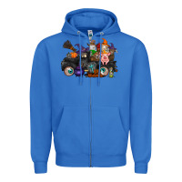 True Royal halloween farm animals truck Zipper Hoodie - RacoonDesign