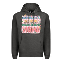 Charcoal Heather somebody's loud mouth wrestling mama Premium Hoodie - MaliasSmallBusiness