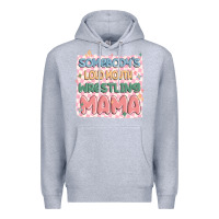 Heather Grey somebody's loud mouth wrestling mama Premium Hoodie - MaliasSmallBusiness