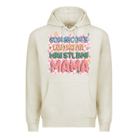 Oatmeal Heather somebody's loud mouth wrestling mama Premium Hoodie - MaliasSmallBusiness