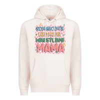 Pale Pink somebody's loud mouth wrestling mama Premium Hoodie - MaliasSmallBusiness