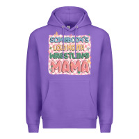 Purple somebody's loud mouth wrestling mama Premium Hoodie - MaliasSmallBusiness