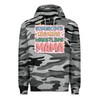 Slate Camo somebody's loud mouth wrestling mama Premium Hoodie - MaliasSmallBusiness