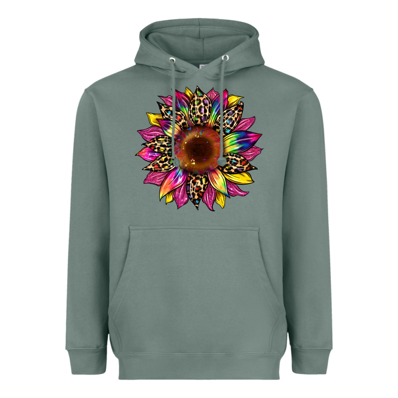 Tie Dye Leopard Sunflower Heavyweight Hoodie by Artiststas | Teevron