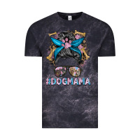 Cloud Black dog mama messy bun Vintage Tee - BarkalooDesign