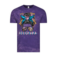 Cloud Purple dog mama messy bun Vintage Tee - BarkalooDesign