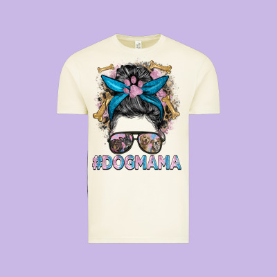 Dog Mama Messy Bun Vintage Tee Designed By Barkaloodesign
