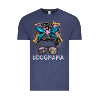 Vintage Denim dog mama messy bun Vintage Tee - BarkalooDesign