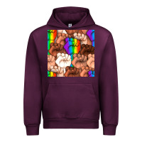 Mauve Wine Pride lgbtq fists seamless pattern Urban Hoodie - BundleAndBundleShop