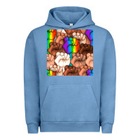 Pigment Pebble Blue Pride lgbtq fists seamless pattern Urban Hoodie - BundleAndBundleShop
