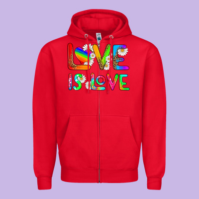 Love Is Love Zipper Hoodie Designed By Hra Design Shop