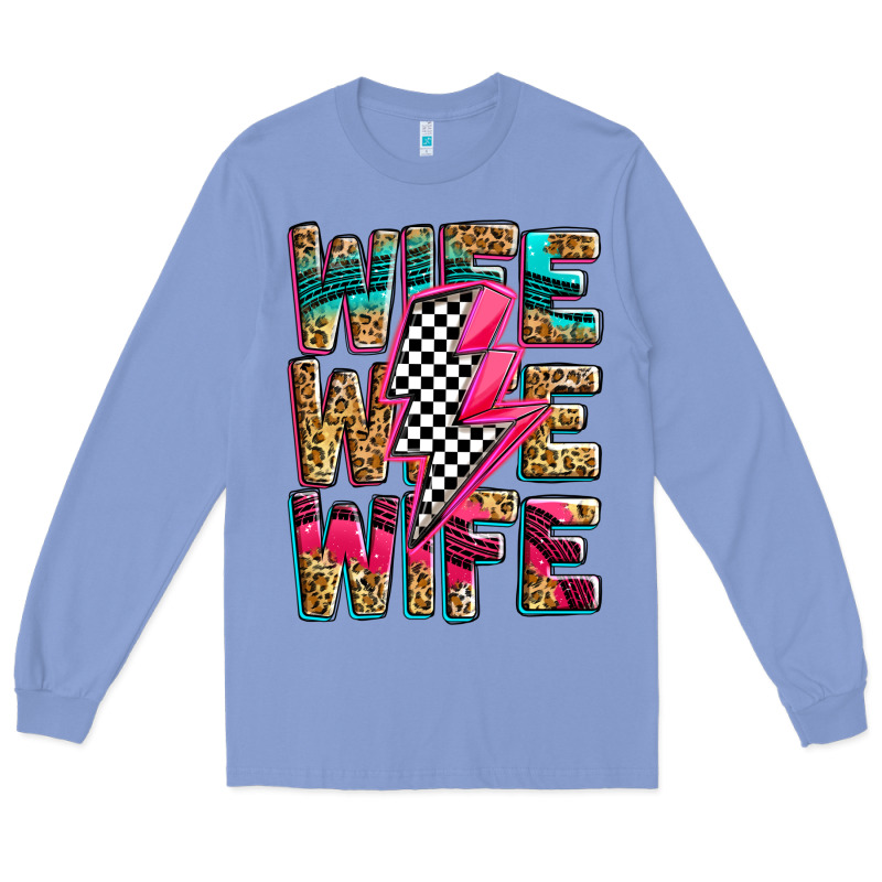 Race Wife Wife Wife Lightningbolt Long Sleeve Tee by Zillion Design Studio | Teevron