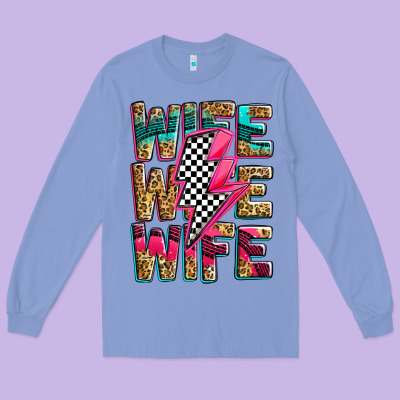 Race Wife Wife Wife Lightningbolt Long Sleeve Tee Designed By Zillion Design Studio