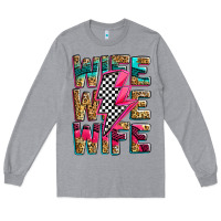 Heather Grey race wife wife wife lightningbolt Long Sleeve Tee - Zillion Design Studio