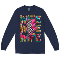 Navy race wife wife wife lightningbolt Long Sleeve Tee - Zillion Design Studio