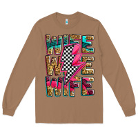 Toasted Coconut race wife wife wife lightningbolt Long Sleeve Tee - Zillion Design Studio
