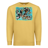 Antique Gold turquoise cowhide leopard background Premium Sweatshirt - AdoDesignShop