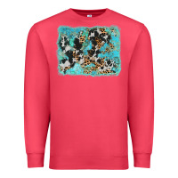 Cardinal turquoise cowhide leopard background Premium Sweatshirt - AdoDesignShop