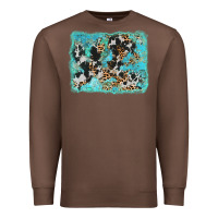 Chestnut turquoise cowhide leopard background Premium Sweatshirt - AdoDesignShop
