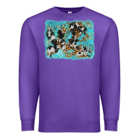 Purple turquoise cowhide leopard background Premium Sweatshirt - AdoDesignShop