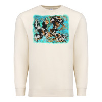 Sandshell turquoise cowhide leopard background Premium Sweatshirt - AdoDesignShop