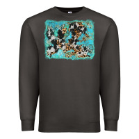 Smoke turquoise cowhide leopard background Premium Sweatshirt - AdoDesignShop