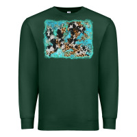 Sports Green turquoise cowhide leopard background Premium Sweatshirt - AdoDesignShop
