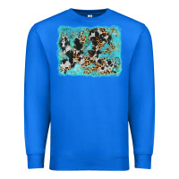True Royal turquoise cowhide leopard background Premium Sweatshirt - AdoDesignShop