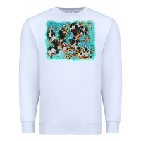 White turquoise cowhide leopard background Premium Sweatshirt - AdoDesignShop