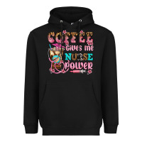 Black coffee gives me nurse power Heavyweight Hoodie - AdoDesignShop