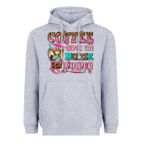 Heather Grey coffee gives me nurse power Heavyweight Hoodie - AdoDesignShop
