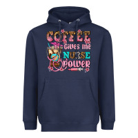 Navy coffee gives me nurse power Heavyweight Hoodie - AdoDesignShop