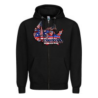 Black america Zipper Hoodie - CowhideDigitalArt