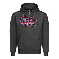 Charcoal Heather america Zipper Hoodie - CowhideDigitalArt