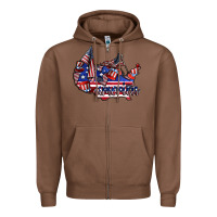 Chestnut america Zipper Hoodie - CowhideDigitalArt