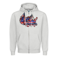 Dove Grey america Zipper Hoodie - CowhideDigitalArt